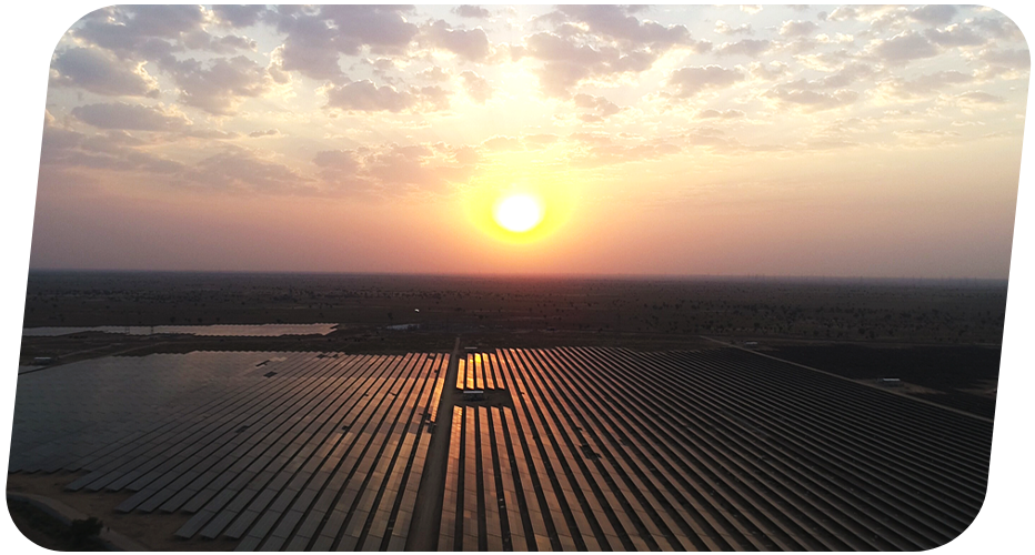 Solar panels on water reservoir