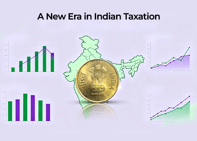 Indian taxation and financial planning concept with tax documents